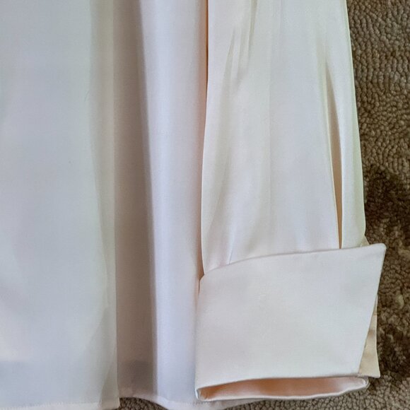 Boston Proper Sz 18 (XL) Womens Blouse Button Up Long Sleeve Light Peach - Picture 4 of 10